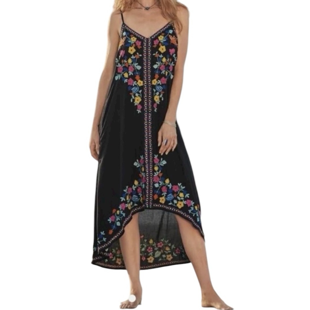 Sundance Floral Embroidered High Low Sundress Medium